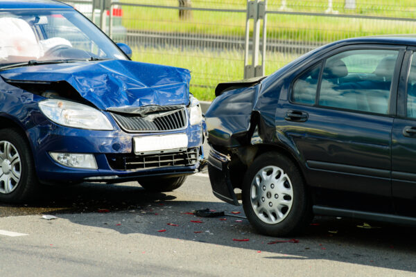 Car crash accident on street